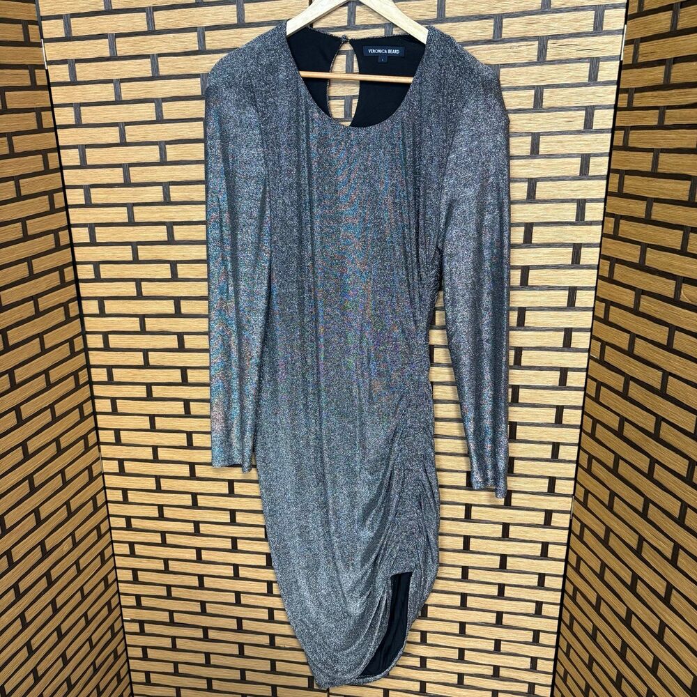 Veronica Beard Cyrus Black Shimmer Dress Size Large